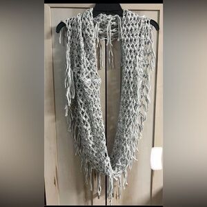 Light Gray & Ivory - Open Weave Infinity Scarf by 2 Chic